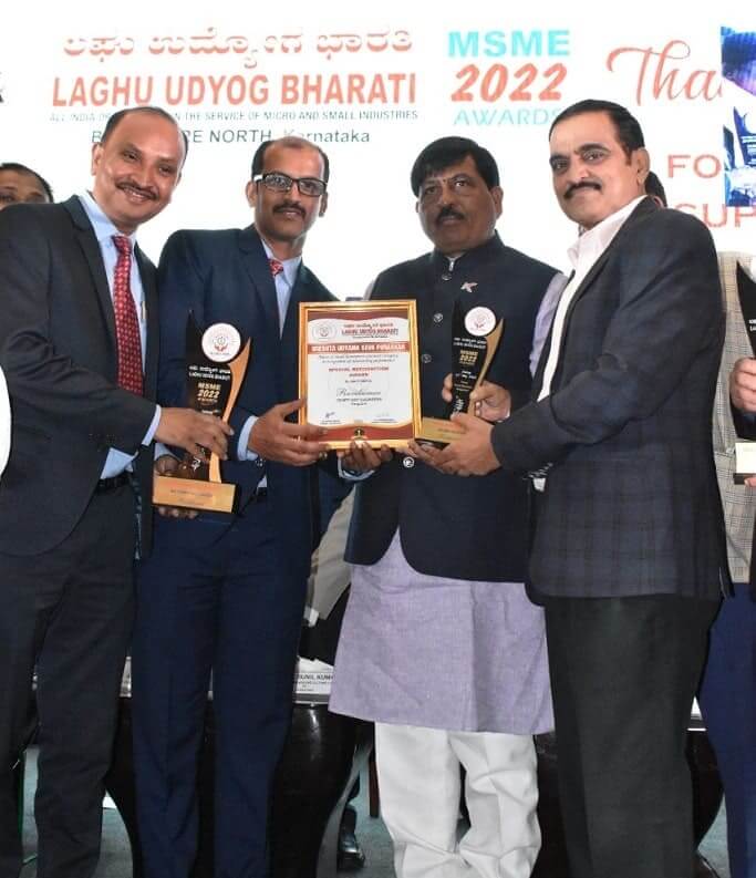Laghu Udyog Bharati Award by the Honble Minister to Trinity NDT