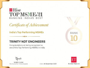 Award Certificate ET Rise 10 Top Perfoming MSME India 2022