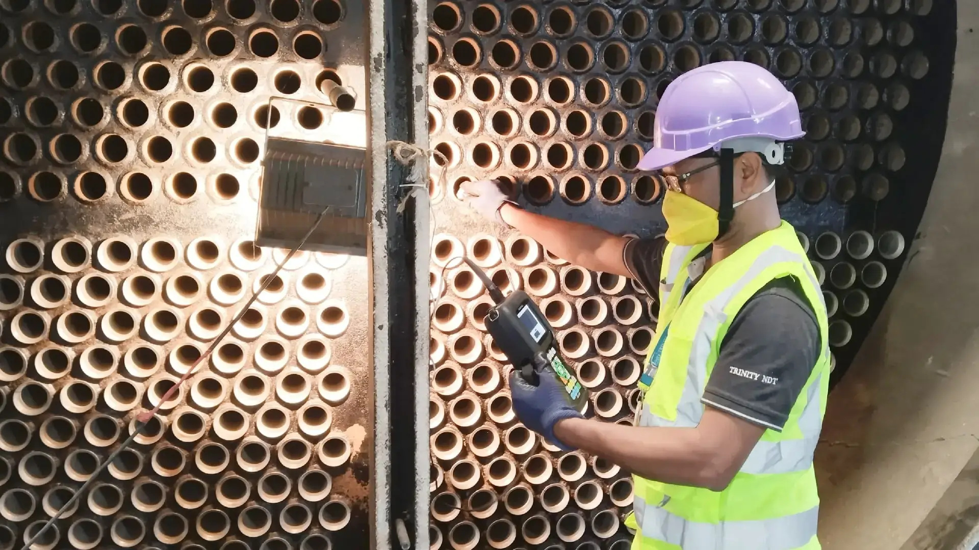 Ultrasonic testing for thickness gauging of Boiler tubes at Bangalore