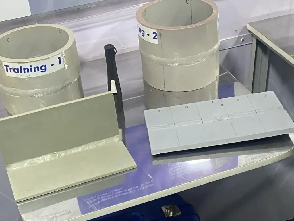 Welding Inspection Samples for Visual Testing Level II training at Trinity NDT WeldSolutions Bangalore