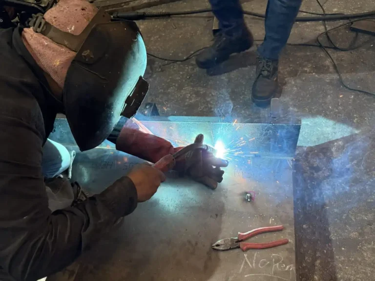 FCAW welder training course practice session at Trinity NDT, Bangalore, India
