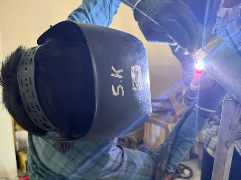 GTAW Tig welder training practical session at Trinity NDT in Bangalore, India